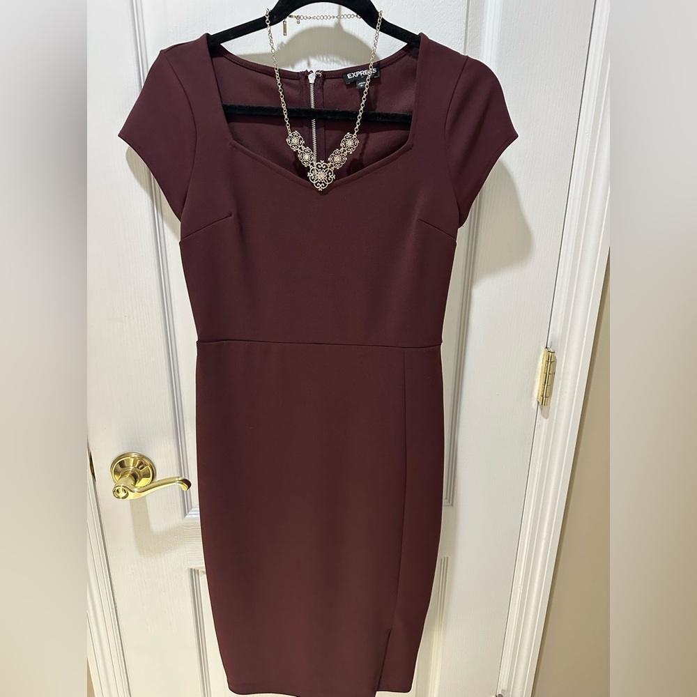 Express Deep Burgundy Midi Dress